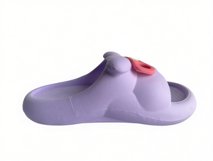 Pantuflas Moradas con Decoración de Lazo, Suela Acolchada de EVA, para Todas las Estaciones, Uso en el Hogar - Product Image 1