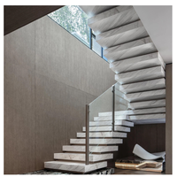 Escaliers droits en marbre poli, prix d'usine TAKA, designs d'escaliers en marbre noir