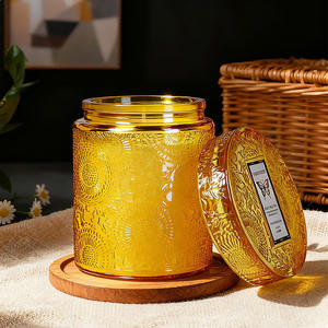 Bougie artisanale en cire <span class=keywords><strong>de</strong></span> soja sans fumée, motif moderne en verre, pour l'aromathérapie, ornement décoratif, cadeau idéal pour les fêtes, Pâques, Diwali - Product Image 1