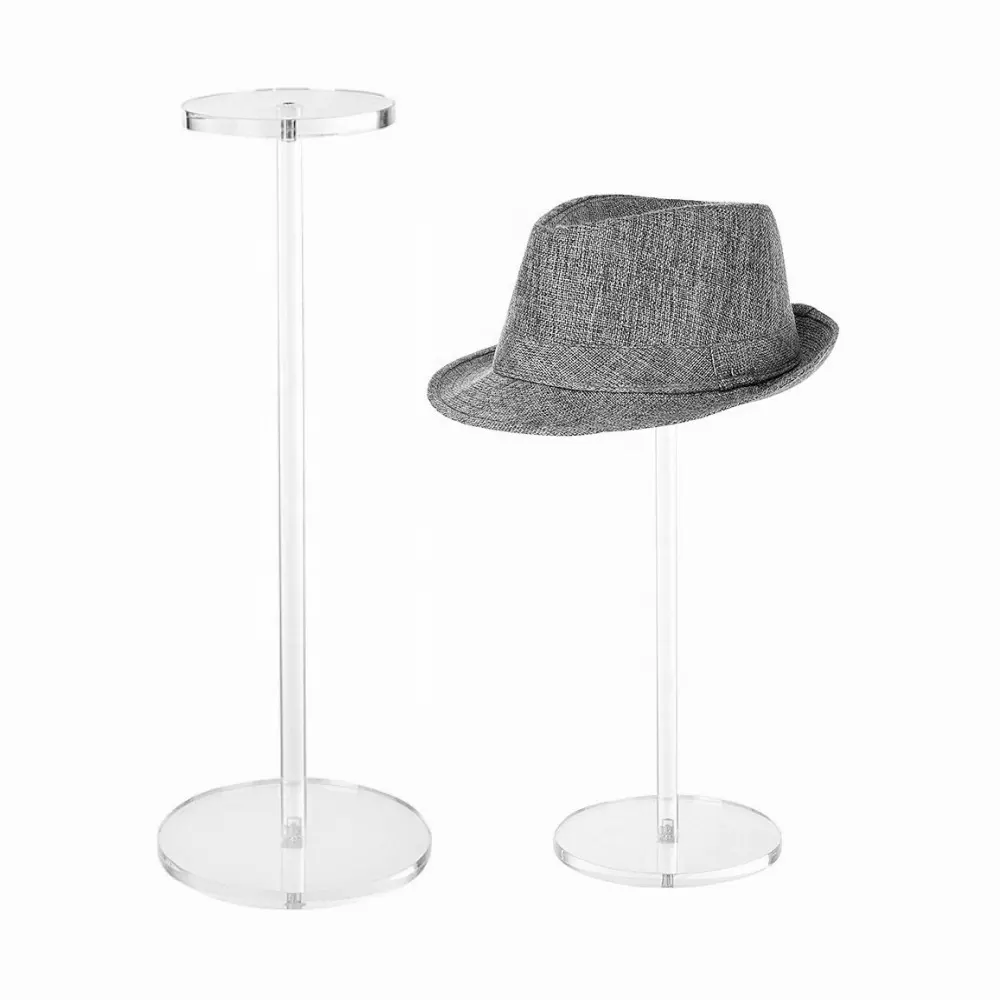 Acrylic Hats Wigs Display Racks Clear Acrylic Round Display Holder Stand Transparent Cutting Rigid Polishing Display / Storage