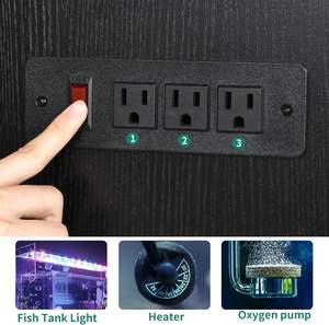 משרד כבד שחור אקווריום לעמוד טנק דגים טנק לעמוד עם שקע אחסון כוח ארון צב טנק terrarium זוחל - Product Image 5