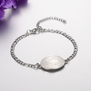 Pulsera de Acero Inoxidable con Medalla de <span class=keywords><strong>San</strong></span> <span class=keywords><strong>Benito</strong></span> Católica, Bañada en Oro de 18k, Plata/Oro - Product Image 1