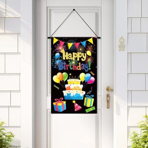 Striscione Personalizzato 'Buon Compleanno' da Appendere alla Porta, Banner Nero per Feste di Compleanno, Decorazione per Portico e Parete - Product Image 5
