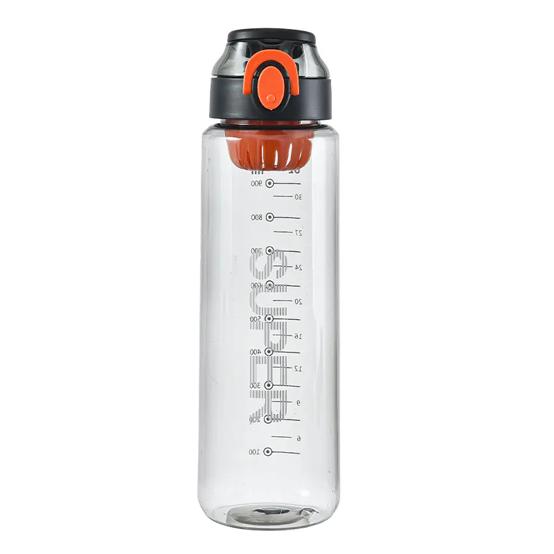 Botol air olahraga plastik bebas BPA kualitas tinggi 900ml 16oz 20oz bentuk ramping dengan sedotan