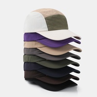 Casquette de sport en nylon 5 panneaux haut de gamme, personnalisable avec logo, respirante, séchage rapide, imperméable, pour la course à pied, vente en gros