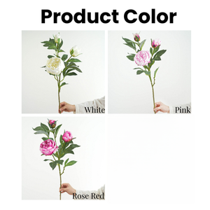Flor de Peonía Artificial de Alta Calidad, 3 Cabezas, Color Rosa, Flores de Peonía de Tela de Seda, Decoraciones para el Hogar, Bodas y Fiestas - Product Image 3