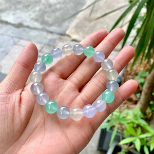 สร้อยข้อมือโรสควอตซ์พลังงานแห่งความรักขนาด 10 มม. สำหรับผู้หญิงและผู้ชาย สายรัดข้อมือประดับลูกปัดแฟชั่น - Product Image 1