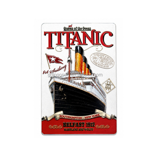 Aimants en métal pour réfrigérateur Titanic, aimants personnalisés en forme de bateau, aimants imprimés pour souvenirs du Titanic - Product Image 1