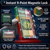 Étui de protection magnétique pour cartes gradées PSA TCG, cadre métallique transparent double face, impression couleur dégradée de qualité supérieure