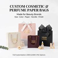 Sac en papier rose personnalisé OEM, couleur Pantone, avec ruban, pour emballage cadeau de produits cosmétiques et de soins de la peau