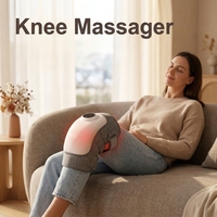 Masseur de genou sans fil avec compresse chaude, soulagement de la douleur, soutien par compression d'air, vibration, contrôle du temps et isolation