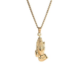Collar <span class=keywords><strong>de</strong></span> Manos en Oración, Acero <span class=keywords><strong>de</strong></span> Titanio, Símbolo <span class=keywords><strong>de</strong></span> <span class=keywords><strong>Fe</strong></span> y <span class=keywords><strong>Esperanza</strong></span>, Joyería Conmemorativa Significativa - Product Image 4