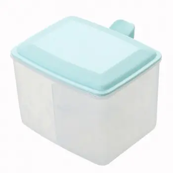 Double grid integrated square seasoning storage box with spoon