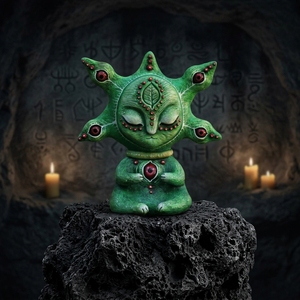 Figurine en résine unique faite à la main, créature alien fantastique, statue de monstre mystique pour la décoration de jardin, pièce d'art pour la maison ou le bureau - Product Image 1