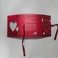 Palette Trucco Vuota a Forma di Cuore Rosso Pieghevole Stile Libro, Premium e Romantica, per San Valentino, Confezione Regalo di Bellezza per le Feste