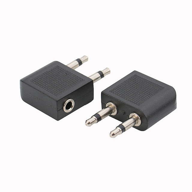 Nickel-Plated 3.5mm Dual Male to Female Aux Connector Airplane Earphone Audio Adapter Headphone for Music Listening