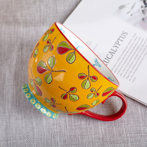 Factory Wholesale 15oz Hand Painting Tea Cups Multi-color Coffee Mugs Custom Ceramic Stoneware Coffee Milk <b>Cereal</b> Mug - Product Image 1