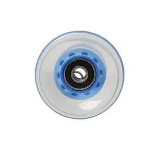 Wholesale Custom 65mm led light up transparent flash polyurethane skateboard wheels