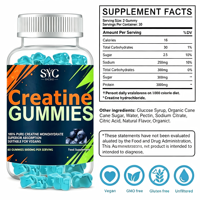 Bonbons gélifiés à la créatine en gros, OEM, pour adultes, soutien musculaire, stimulant de masse musculaire, supplément énergétique végétalien, certifié Halal
