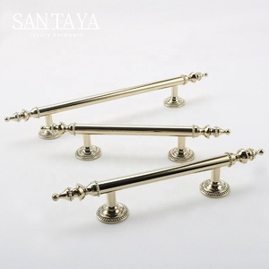 Santaya Solid PVD Gold Brass Handles Kitchen Cabinet Pulls <strong>Bedroom</strong> Wardrobe Drawer <strong>Knobs</strong> Furniture Handle - Product Image 3