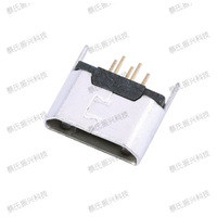 Connecteur USB ZX Micro5P Base V8 à fente verticale à 180 degrés, coque en fer, broches en cuivre, borne PCB pour téléphone portable