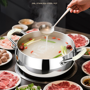 Ensemble de casseroles en acier inoxydable de luxe avec couvercle en verre, grande capacité, compatible induction, passe au lave-vaisselle, compatible gaz et induction - Product Image 2