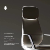 Chaise de bureau moderne en cuir PU, réglable en hauteur, inclinable et pivotante, confortable pour une assise professionnelle.