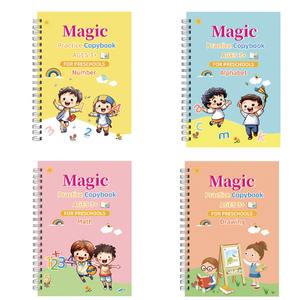 Cuaderno de Caligrafía Reutilizable, 4 Piezas, Cuaderno Mágico para Practicar Inglés, Cuaderno de Caligrafía, Cuadernos de Impresión para Niños - Product Image 1