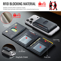 Dompet Kartu Anti Maling RFID Tiga Lipat Universal, Kompatibel Dengan Ukuran iPhone 10.1*6.8*1.8cm