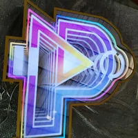 Lettres LED RGB multicolores à fort impact GFaceHigh, en acrylique 3D, en acier inoxydable, pour signalétique d'exposition, d'événement, de publicité, de logo