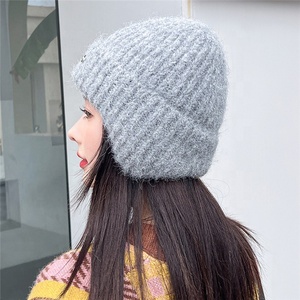 Mới Nhất 2023 Tùy Chỉnh Đồng Bằng Ấm Áp Phụ Nữ Mùa Đông Phụ Nữ Dễ Thương Tai Flap Dệt Kim Beanie Hat - Product Image 6