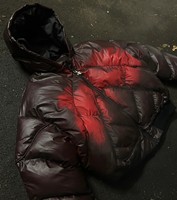 Veste à capuche matelassée vintage à changement de couleur, logo personnalisé, thermochromique, veste en duvet à changement de couleur