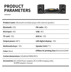 Meilleure vente, plateau en plastique, <span class=keywords><strong>Bluetooth</strong></span>, vinyle, tourne-disque - Product Image 3