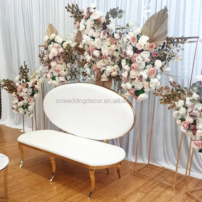 Современная мебель для событий, Золотая рамка, свадебный стул, искусственная кожа, свадьба, любовь, сиденье, Королевский диван для свадьбы