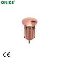 Lampu LED Outdoor Tahan Air 2.5W Lampu Tanam Tanah Bulat Aluminium Lampu Tangga 12V Lampu Pijakan Tangga IP67 Pencahayaan Luar Ruangan