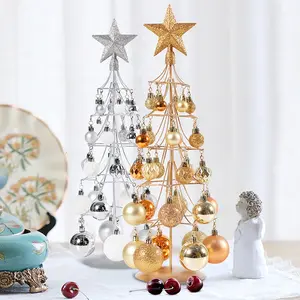 Soporte de árbol de Navidad, decoración de hierro brillante de 45cm, accesorios de bola de estrella, adornos