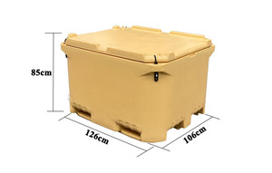 Contenitore isotermico rotostampato da 660L per pallet, per pesce e frutti <span class=keywords><strong>di</strong></span> mare, contenitore per catena del freddo per impieghi gravosi, <span class=keywords><strong>vasca</strong></span> per la lavorazione della carne per uso alimentare - Product Image 2