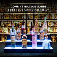 Étagère à bouteilles de liqueur éclairée par LED moderne à 3 niveaux, étagères lumineuses pour bar à domicile à 3 étages