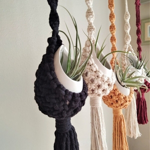 Panier suspendu <span class=keywords><strong>en</strong></span> <span class=keywords><strong>corde</strong></span> de coton tissé à la main de style ananas, <span class=keywords><strong>pot</strong></span> de fleurs suspendu, <span class=keywords><strong>porte</strong></span>-plante suspendu - Product Image 1