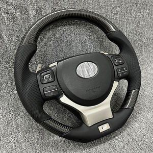 พวงมาลัยรถยนต์คุณภาพสูง คาร์บอนไฟเบอร์ สไตล์เลกซัส <span class=keywords><strong>GS</strong></span> ISF RC350 RCF พวงมาลัยสปอร์ต สำหรับรถยนต์โตโยต้า คราวน์ คัมรี่ มาร์ค เอ็กซ์ - Product Image 5