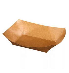 Boîte à hot-dogs en papier écologique personnalisée en <span class=keywords><strong>carton</strong></span> kraft brun et blanc, emballage alimentaire pour hot-dogs, plateau en papier pour hot-dogs - Product Image 5