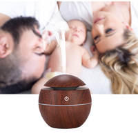 Huile essentielle de grain de bois silencieux pour usage domestique, avec 7 couleurs de led, humidificateur à brume fraîche ultrasonique, diffuseur d'arôme, ml