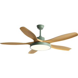 Ventilador de techo LED de madera AC DC para hogar inteligente de diseño moderno de 53 pulgadas con luz 5 aspas Control remoto <span class=keywords><strong>Precio</strong></span> de fábrica - Product Image 1