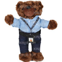 Ours en peluche en coton PP personnalisable, ours en peluche marron avec vêtements, OEM ODM