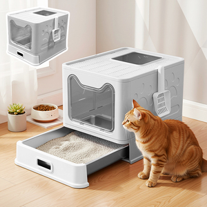 Bac à litière pour chat avec tiroir coulissant, entièrement fermé, anti-odeurs, facile à nettoyer, livraison rapide UE (stock Pologne) - Product Image 1