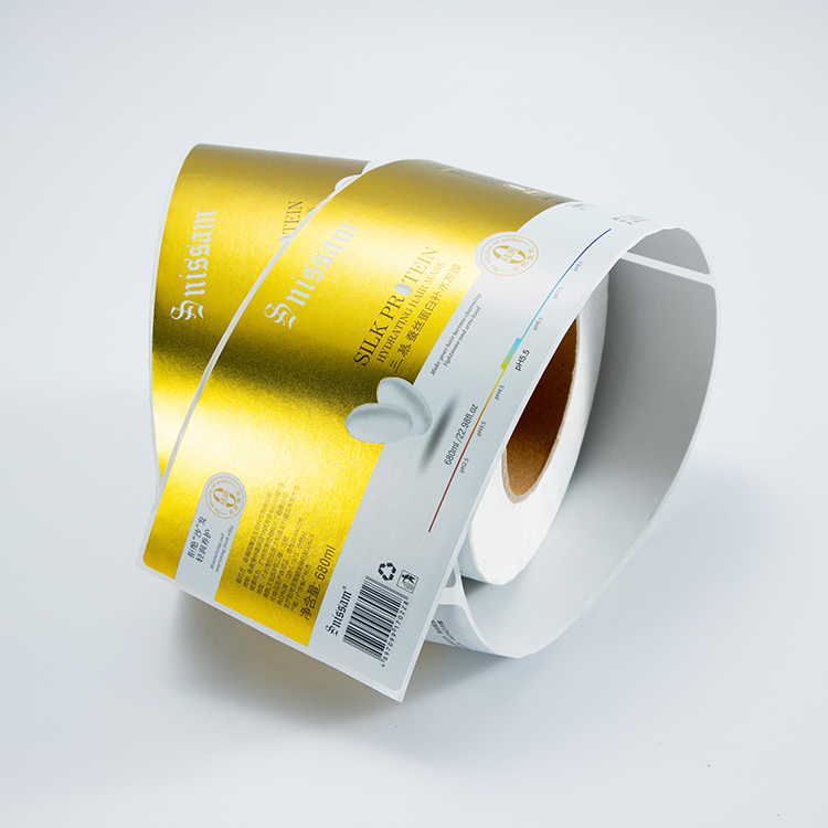 Custom Design Gold Frosted Product Packaging Stickers Printing Wholesale Waterproof Vinyl Packaging Stickers Rolls