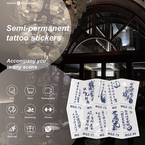 Eleganti <span class=keywords><strong>lettere</strong></span> di Body Art carattere cinese realistiche impermeabili Semi-permanenti del tatuaggio Stick adesivi di carta temporanea stampati - Product Image 5