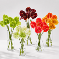 Tige d'Anthurium Artificielle Petite Fleur Tropicale au Toucher Réel pour Décoration de Table Moderne Mariage Maison Vente en Gros