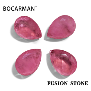 BOCARMAN Kırmızı Füzyon Gevşek Taş |   Görünür Kristal Damarlı Armut Şekli, Fabrika Toptan Toptan Satış Takı Yapımı Malzemeleri - Product Image 1