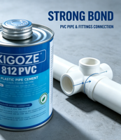KIGOZE 812 Super Bond Gris, Ciment/Colle Solvant PVC Dur pour Plomberie, Scellant et Adhésif Polymère Hybride